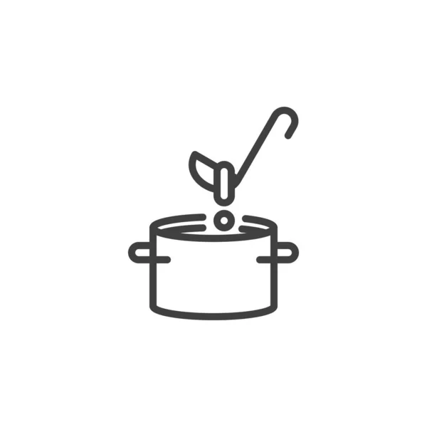 Піктограма лінії приготування супу — стоковий вектор