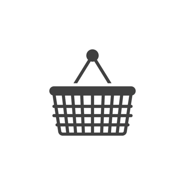 Shopping basket with handles vector icon — Stock Vector