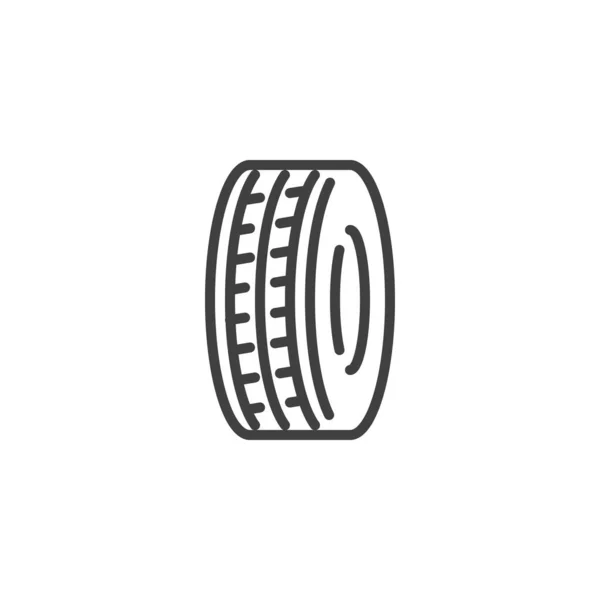 Icono de línea de neumático de rueda — Archivo Imágenes Vectoriales