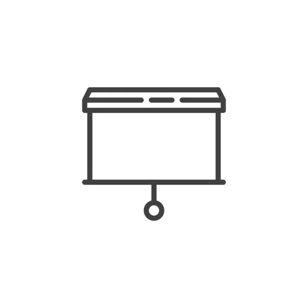 Línea de pantalla de presentación en blanco icono — Vector de stock