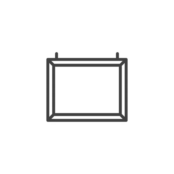 Ícone de linha de quadro branco — Vetor de Stock