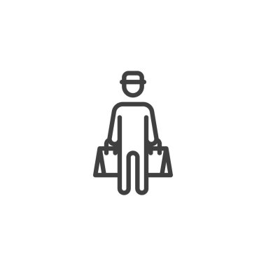 Yemek teslimatçısı çizgisi simgesi