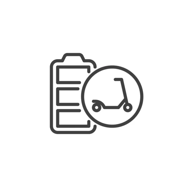 Ikon Baterai Skuter Listrik Tanda Gaya Linier Untuk Konsep Mobile - Stok Vektor