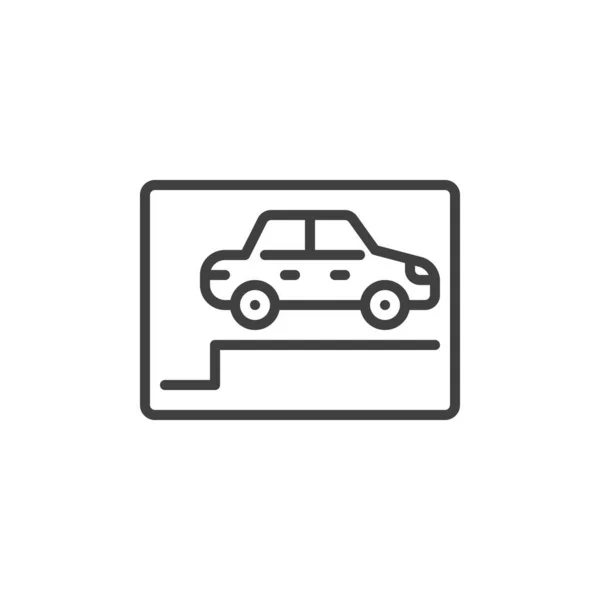 Ikona Miejsca Parkingowego Liniowy Znak Stylu Dla Mobilnej Koncepcji Projektowania — Wektor stockowy