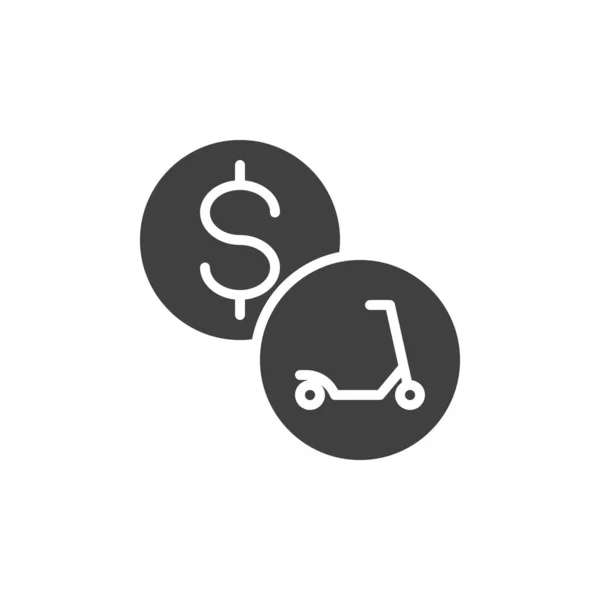 Scooter alquiler icono vector de pago — Vector de stock