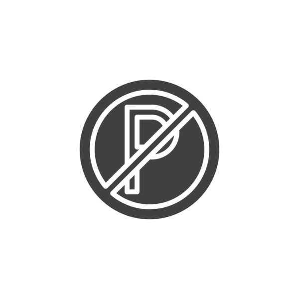 Žádná ikona vektoru značky parkování — Stockový vektor