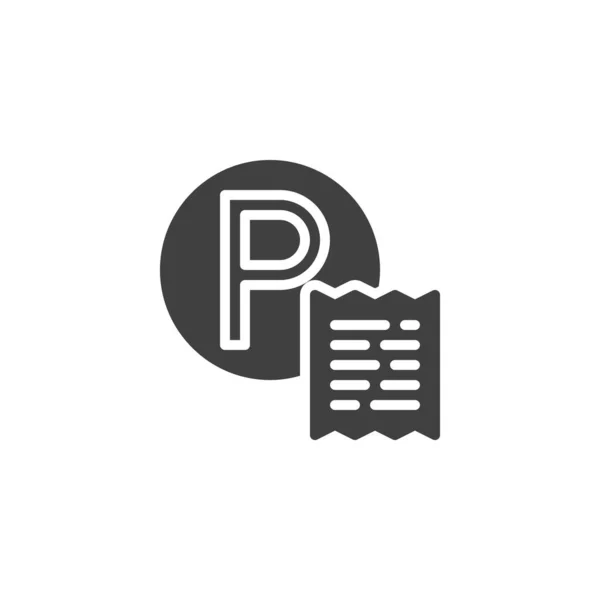 Parkering biljett vektor ikon — Stock vektor