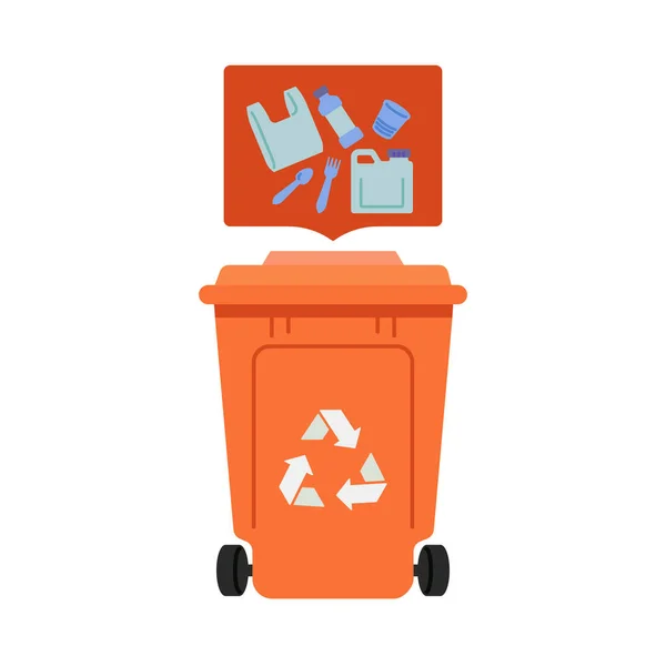 Reciclagem de plástico bin vetor ilustração —  Vetores de Stock