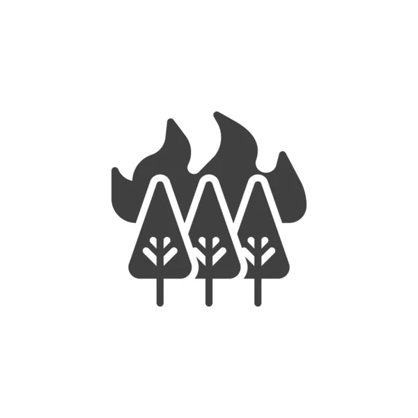 Burning forest trees vector icon — Stock Vector