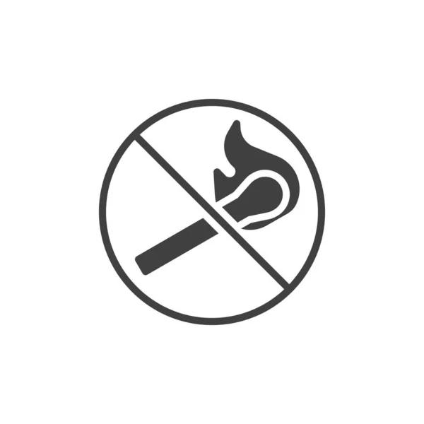 Brandende match verbod vector pictogram — Stockvector