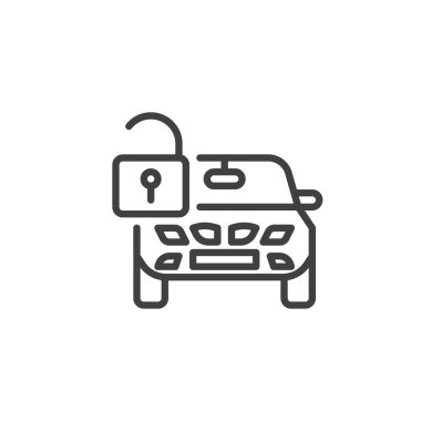 Araba açık kilit satırı simgesi