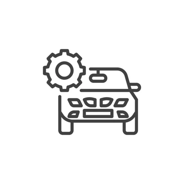 Servicio de reparación de coches icono de línea — Vector de stock