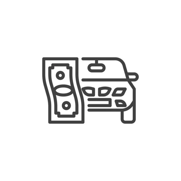 Icono de línea de pago coche — Vector de stock