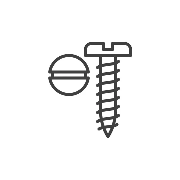 Wood screw line icon — Stock Vector