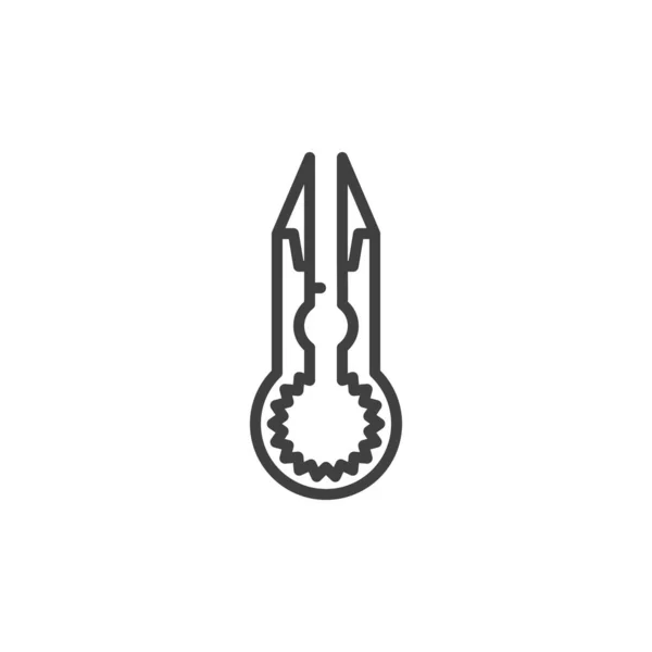 Vape nůžky nůžky řádek ikona — Stockový vektor