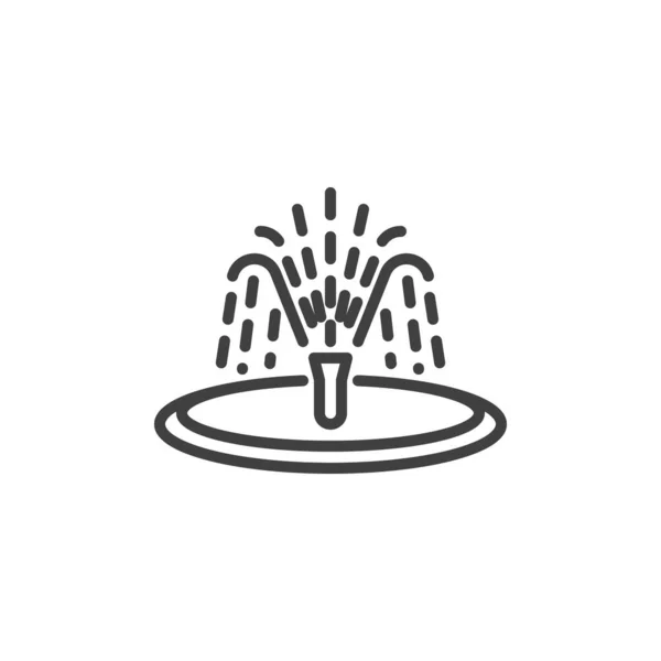 Outdoor water fountain line icon — Stock Vector
