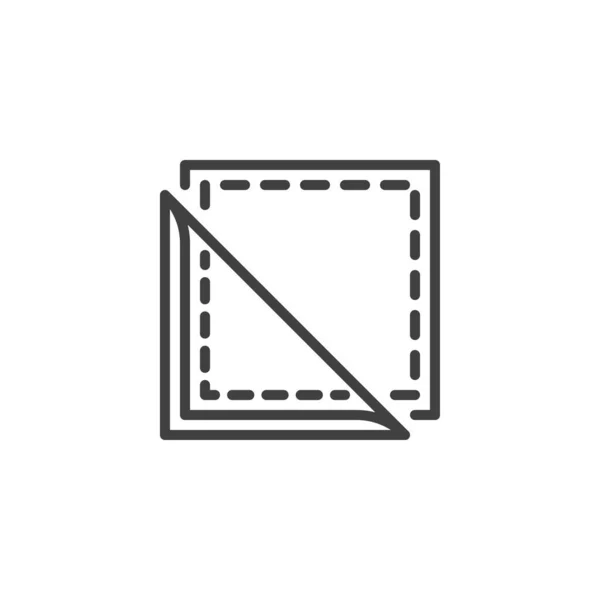 Opgevouwen servet lijn pictogram — Stockvector