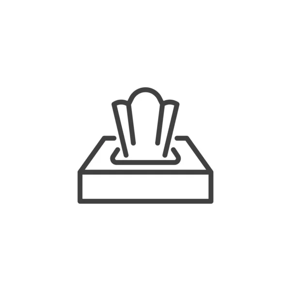 Papel guardanapo ícone de linha de caixa —  Vetores de Stock