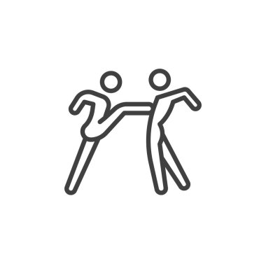 Dans eden çift çizgi simgesi