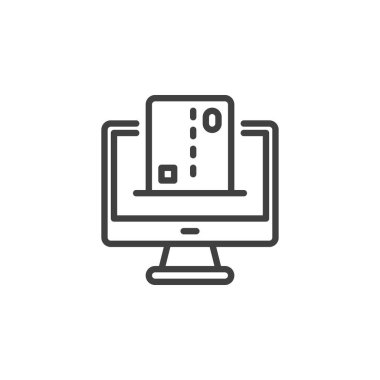 Bilgisayar ekranı ve kredi kartı satırı simgesi