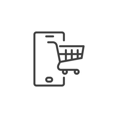 Mobil alışveriş satırı simgesi