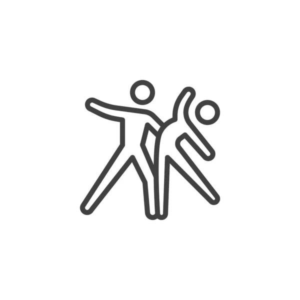 Pareja bailando tango línea icono — Vector de stock