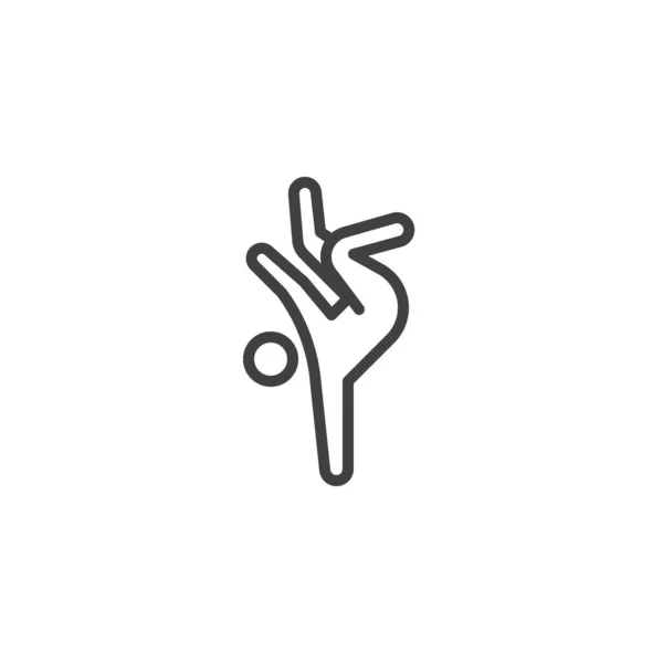 Break danser lijn pictogram — Stockvector