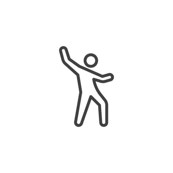 Танцюючий чоловік значок лінії — стоковий вектор
