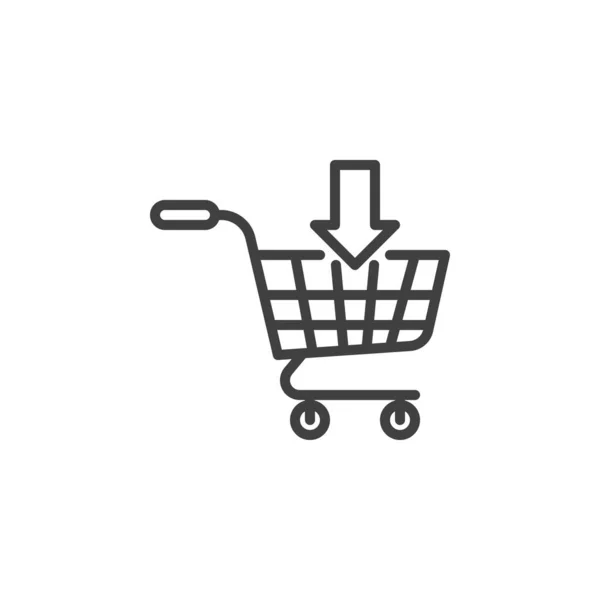 Carrinho de Compras com ícone de linha de seta —  Vetores de Stock