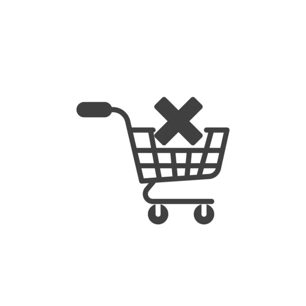 Borrar icono de vector carrito de compras — Vector de stock