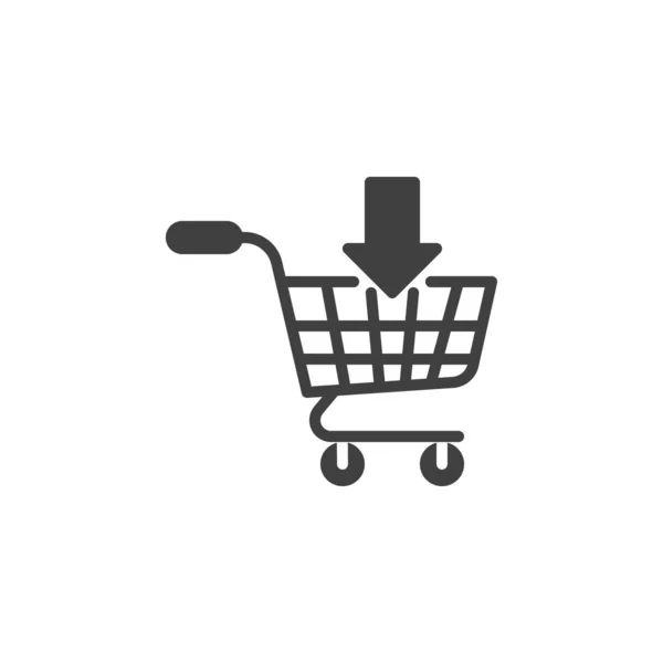 Carro de compras con icono de vector de flecha — Vector de stock