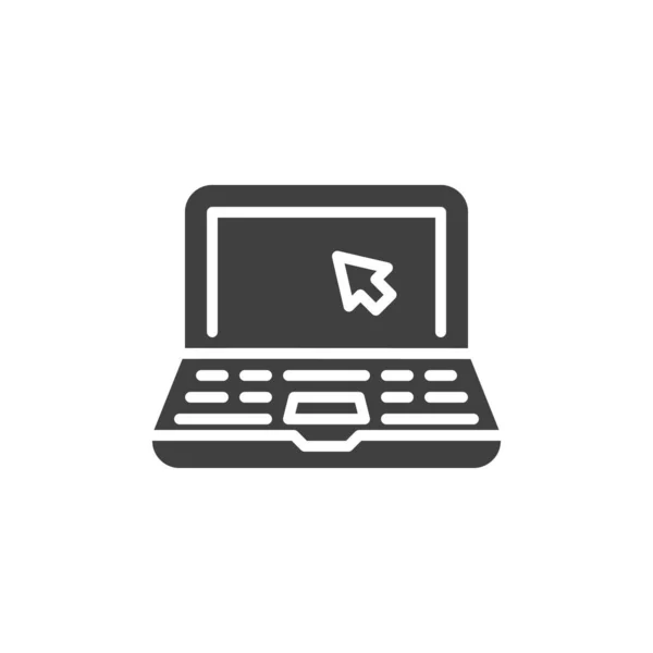 Laptop mit Pfeil-Cursor-Vektorsymbol — Stockvektor