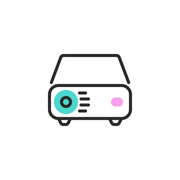 Icono de línea de proyector multimedia — Vector de stock