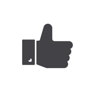 Katı vektör simgesi gibi başparmağını kaldır. Bu kabartma işareti onaylama ve olumlu geri bildirim gösteriyor. Açık bir vektör simgesi, derecelendirme ve sosyal etkileşimler için bir sembol görevi görür.