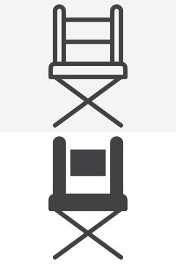 Kamp koltuğu hizada, ana hatları ve farklı stil ikonu seti. Düzenlenebilir felç işareti ve kamp, piknik ve açık hava sahneleri için sembol. X-çerçeve sıkıştırın. Simge.