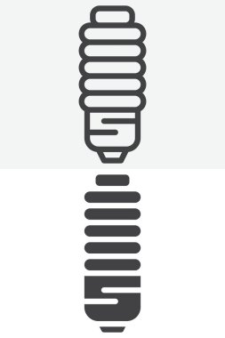 Enerji tasarrufu ampulü farklı bir biçim simgesi kümesinde. Çizgi, taslak ve düzgün bir ikon, düzenlenebilir vuruş vektör işareti ve sembolü var. Yeşil fikir, güç ve ekoloji simgesi için çevre lambası simgesi.