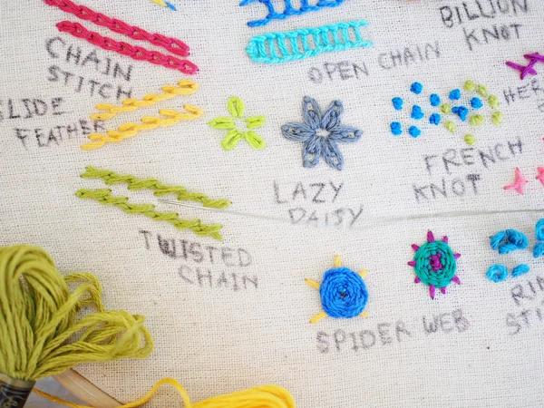 Types of embroidery — Stock Photo, Image