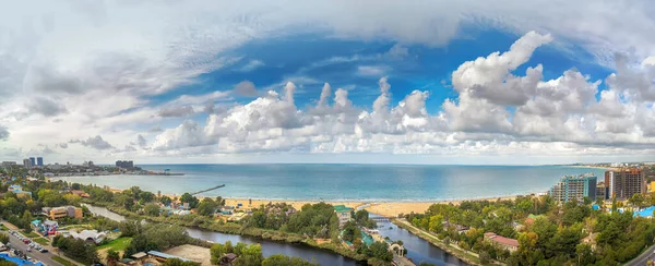 Luchtfotografie Van Zwarte Zee Anapa Panoramisch Uitzicht — Stockfoto