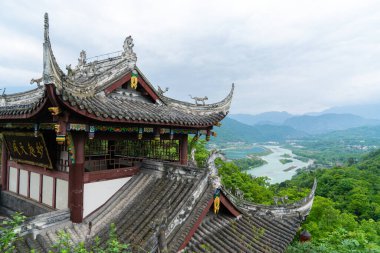 Qingcheng Dağı 'ndaki antik mimari, sichuan bölgesi, Çin 