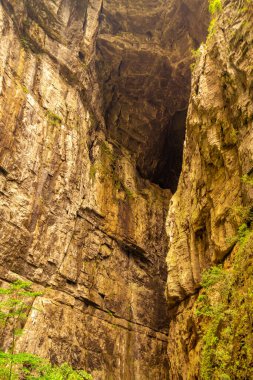 Sanqiao manzaralı bir yer, wulong tiankeng, sichuan bölgesi, Çin 