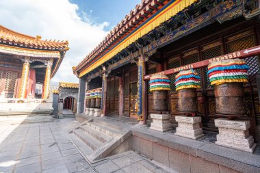 Budist dua çarkları Çin 'in Wutai Dağı' ndaki bir tapınakta. 