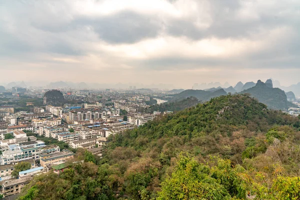 Vzdušný Pohled Město Guangxi Provincie Čína — Stock fotografie