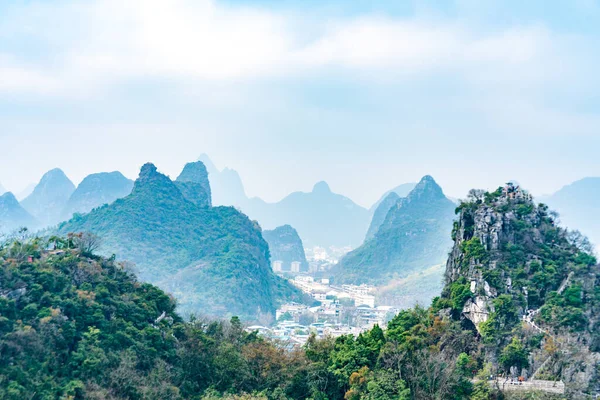 Vzdušný Pohled Město Guangxi Provincie Čína — Stock fotografie