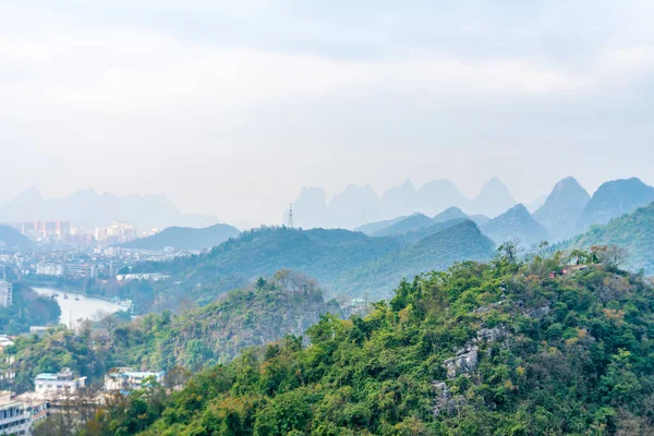 Vzdušný Pohled Město Guangxi Provincie Čína — Stock fotografie