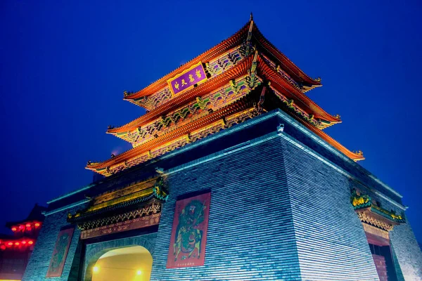 Alte Chinesische Architektur Bei Nacht — Stockfoto
