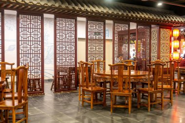 Çin özellikleri olan bir restoran. 