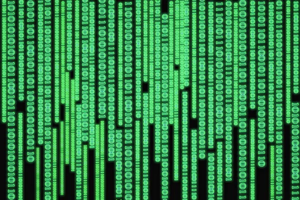 A screen composed of binary data streams