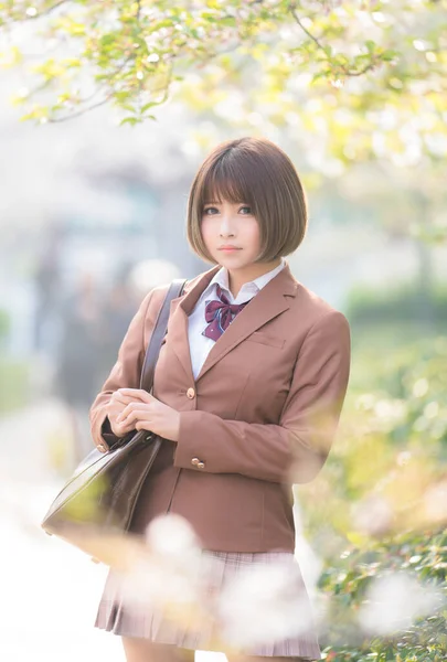 Une Fille Dans Jardin Cerises Lac Est Ville Wuhan Province — Photo