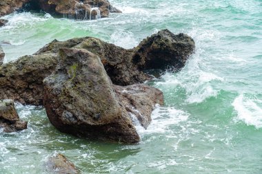 Beihai, Guangxi, Çin 'deki Weizhou Adası plajı.
