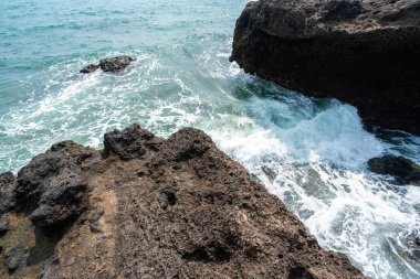 Beihai, Guangxi, Çin 'deki Weizhou Adası plajı.